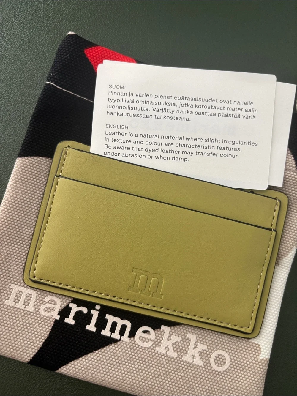 Marimekko Unikko Imprint Leather Card Holder